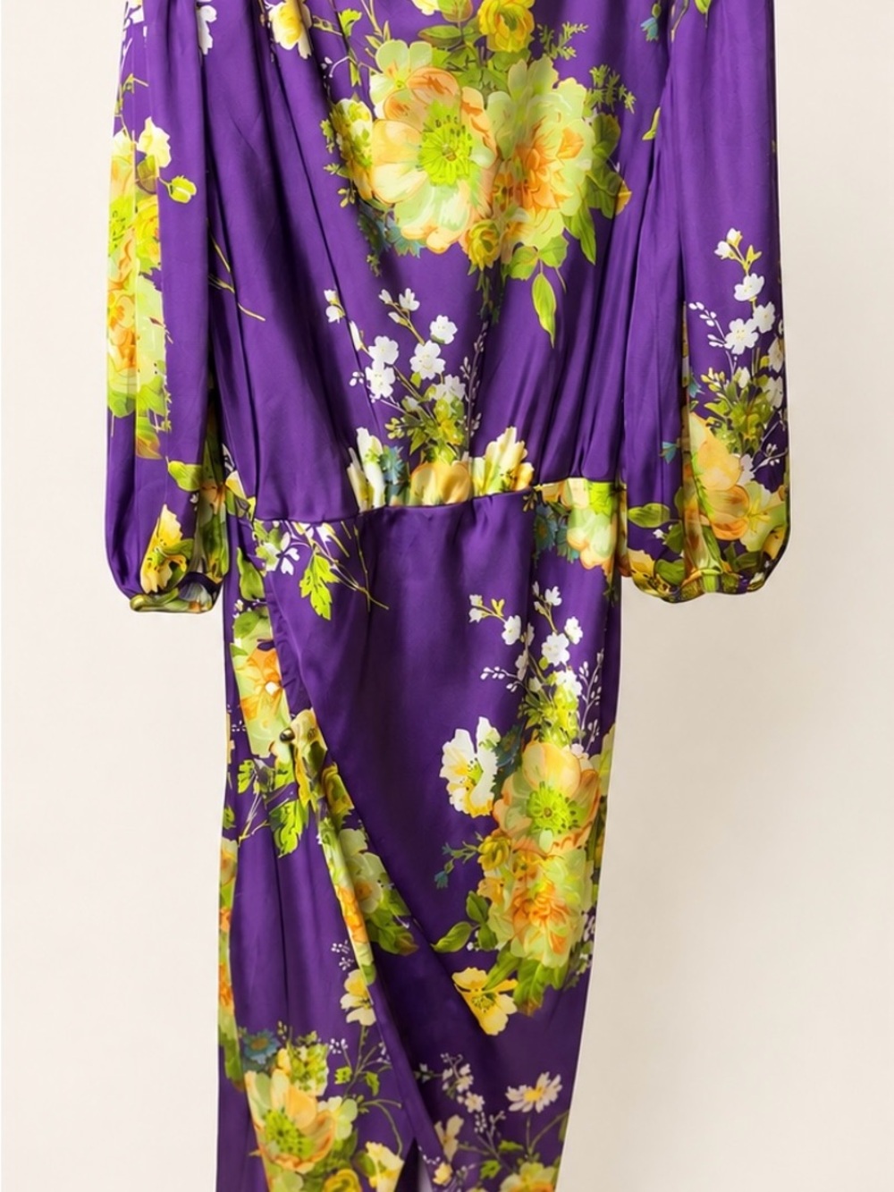 Elegant Purple Floral Maxi Dress with Side Slit from ASOS - Picture 3 of 5